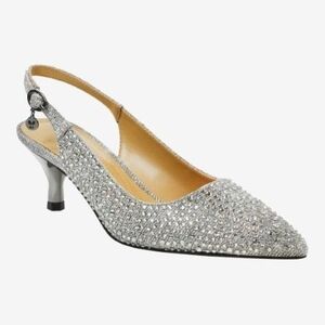 Elegant Silver Slingback Heels